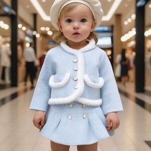 Blue and White Plaid Toddler Outfit